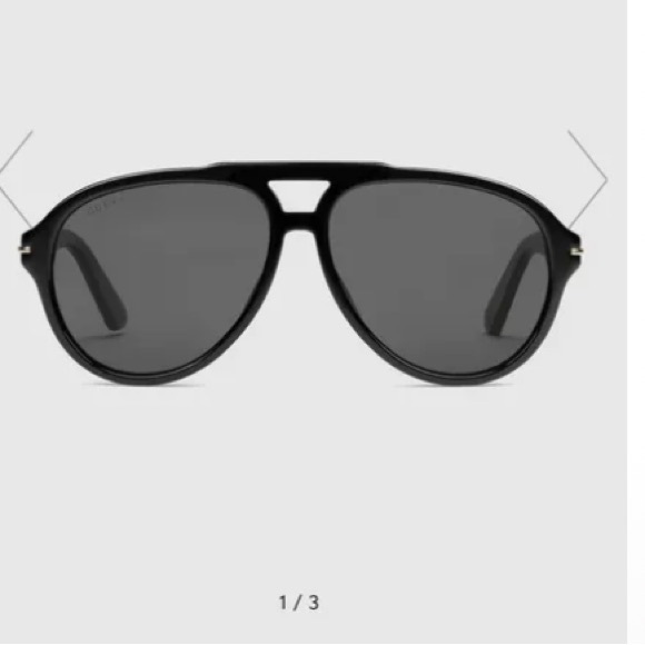Gucci Other - GG 0463 S- 002 Gently used Gucci Classic Aviator Men’s Sunglasses with Red